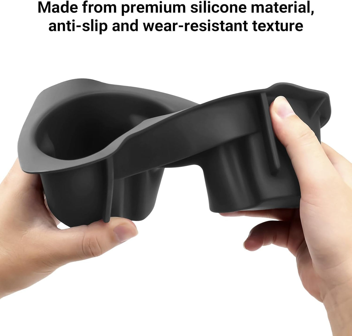 Hellet Car Cup Holder Compatible with Toyota 2003 2004 2005 2006 2007 2008 2009 4Runner Accessories Silicone Material OEM Style Inserts Center Console Organizer