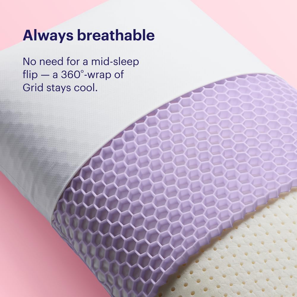 Purple Harmony Pillow - Medium Loft, Standard Size, Cooling Gel Neck Pillow