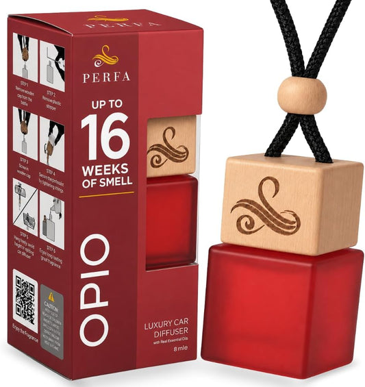 Car Air Freshener for Women - Inspired by Black Op!.um - Long Lasting Luxury Inspired Diffuser - Hanging Wooden Car Scent Perfume with Vent Clip - Odor Eliminator - Diffuser Scents 8ml by Perfa