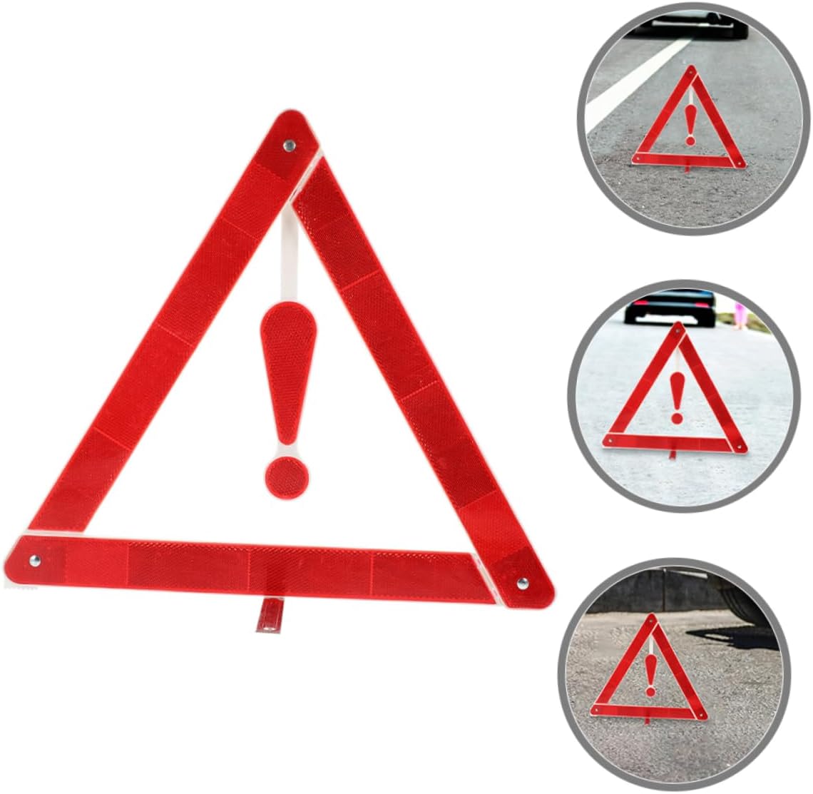 Car Warning Triangle Reflective Roadside Sign, Lightweight ABS