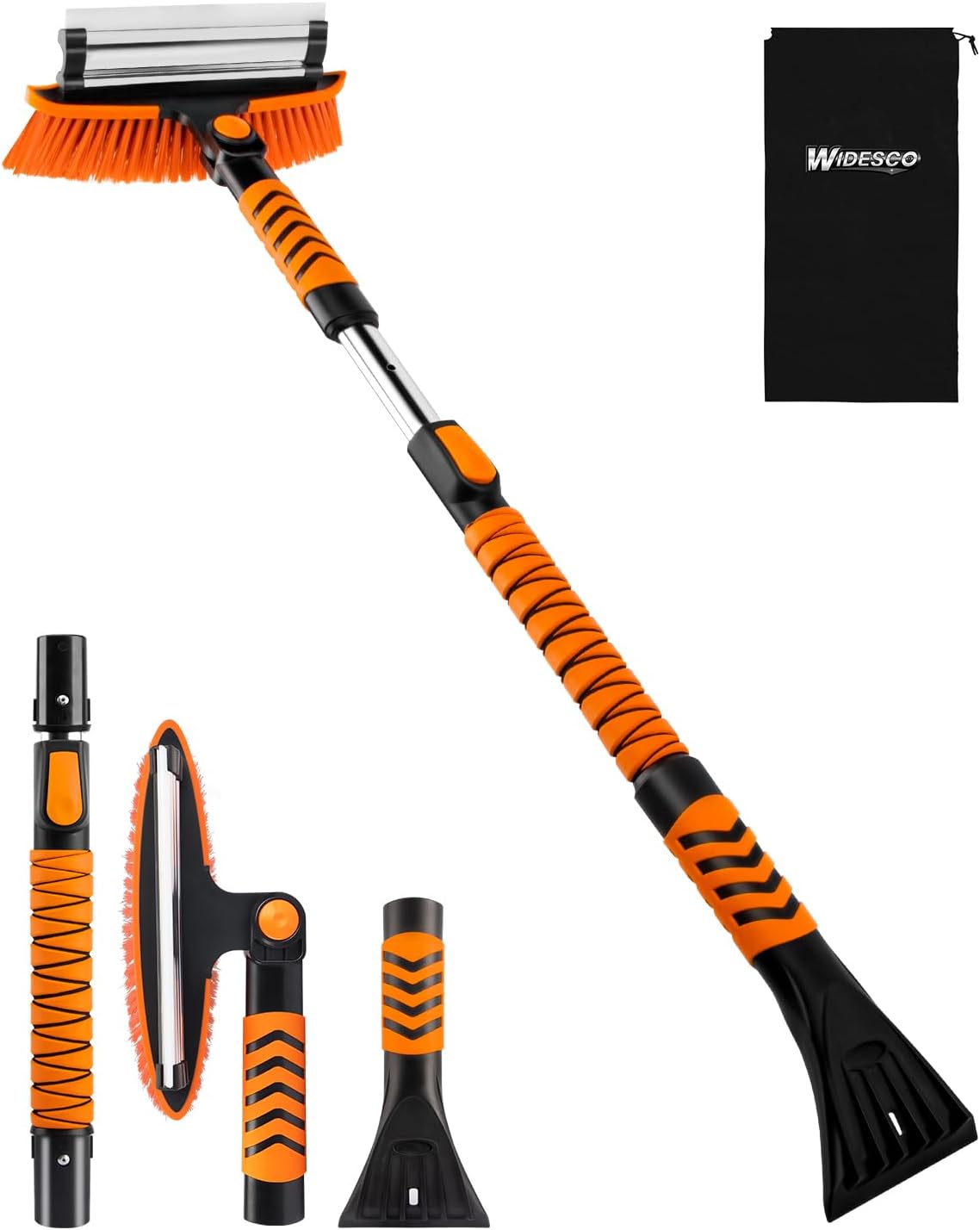 44" Snow Brush for Car with Ice Scraper, Extendable Snow Remover