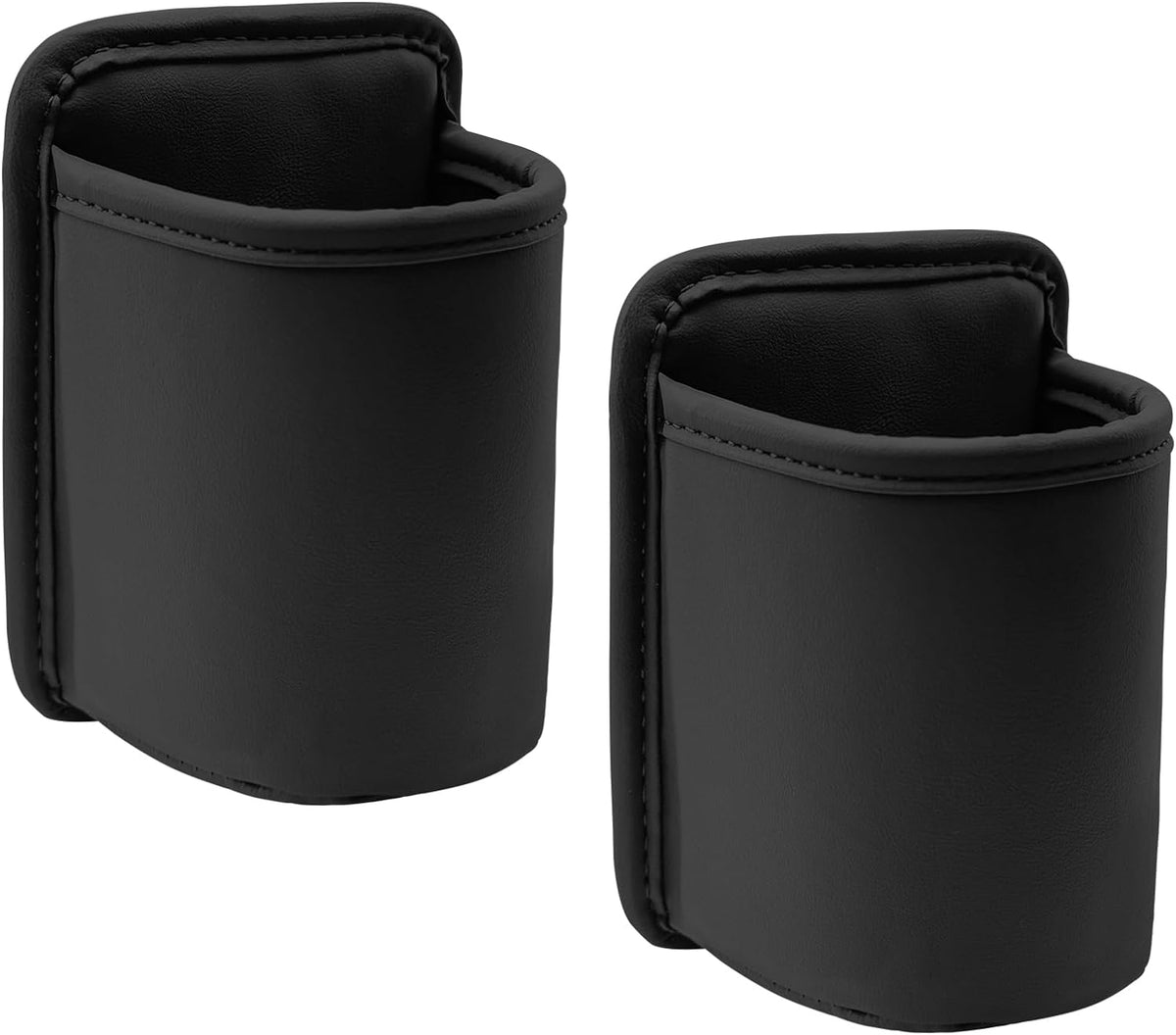 Leather Car Cup Holder Organizer, Car Door Cup Holder, Clip On Vehicle Seat Side Hanging Cup Drink Holder, Automotive Water Bottle Organizer Mount Accessories for SUV Sedan Truck (Grey)