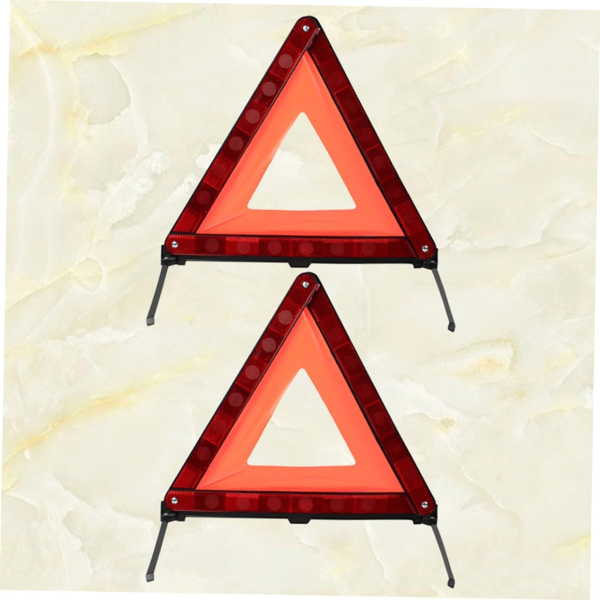 Cabilock 2pcs Reflective Triangle Warning Sign Kit Emergency Roadside Triangle for Vehicles Compact Design for Easy Storage and Quick Setup Essential Safety Accessory for Roadside