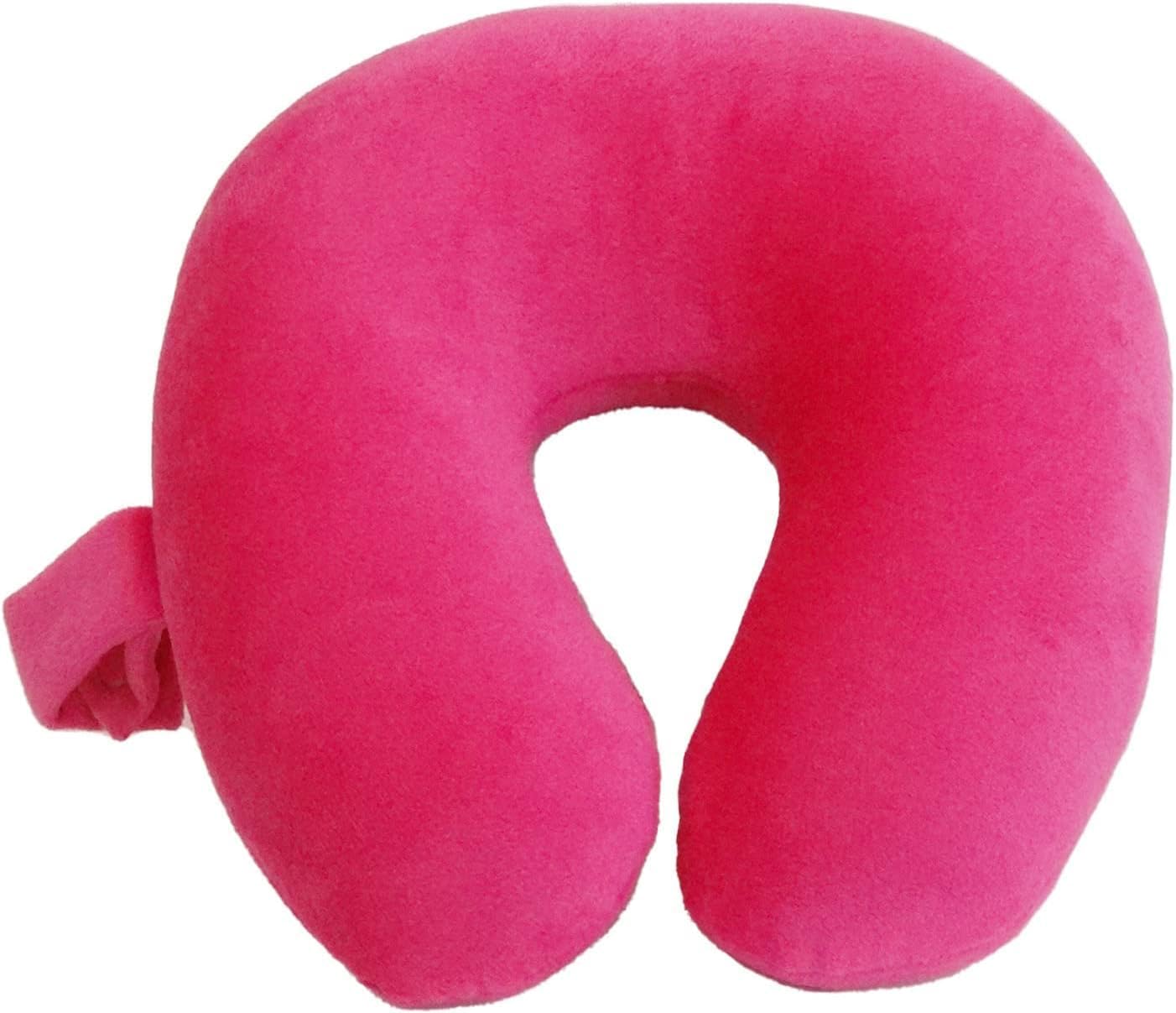 Wolf Essentials Kids Travel Neck Pillow - Cozy Soft Microfiber, Compact Design for Airplane, Car Seat, or Toddler Travel Support – Blue