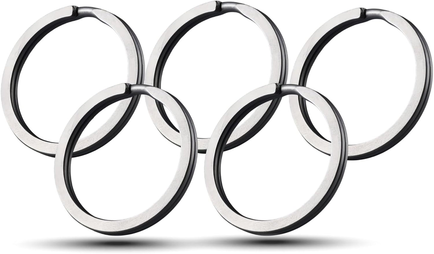 Titanium Key Rings - 25mm Flat Split Rings for Car Keys, 5-Pack | Premium GR2 titanium, ultra-lightweight & non-magnetic. 25mm flat split rings for secure key carry. 5-pack rustproof loops