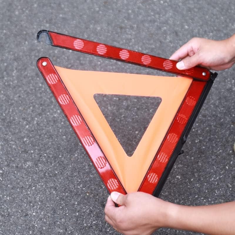WORKKOOL Warning Triangle, Road Flares Reflective Safety Triangle Emergency Roadside Reflector, 3 Packs