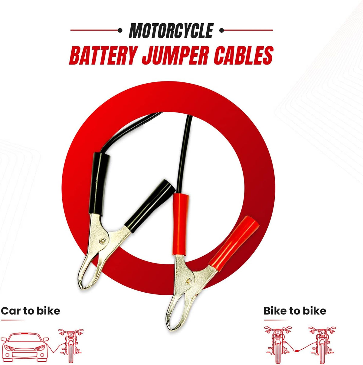 Upstart Jumper Cables for Motorcycle Dirt Bike ATV RV Lawnmower Battery, Charge or Jump Car-to-bike or bike-to-bike, Fuse Protected Battery Jumper Cables for 12V Batteries, Heavy Duty & Portable