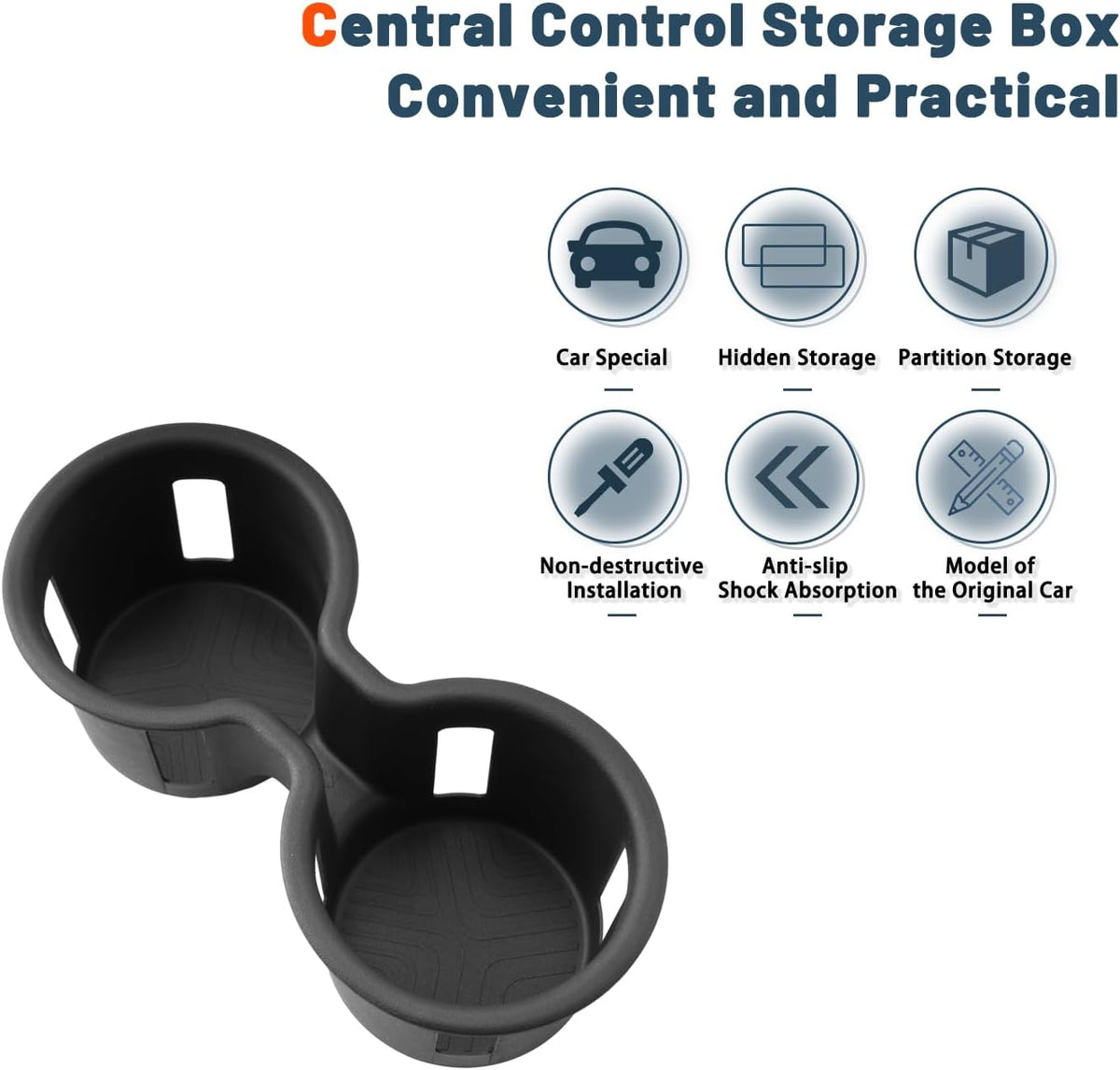 2026 Passport Center Console Cup Holder,for 2026 Honda Passport Accessories TPE Material Cupholder Coaster Liner Compatible with 2026 Honda Passport RTL/TrailSport/TrailSport Elite