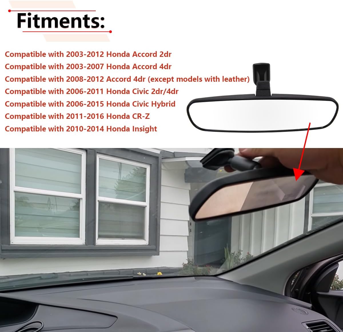 RLB-HILON Rear View Mirror Compatible With Honda Model, Day/Night Mirror