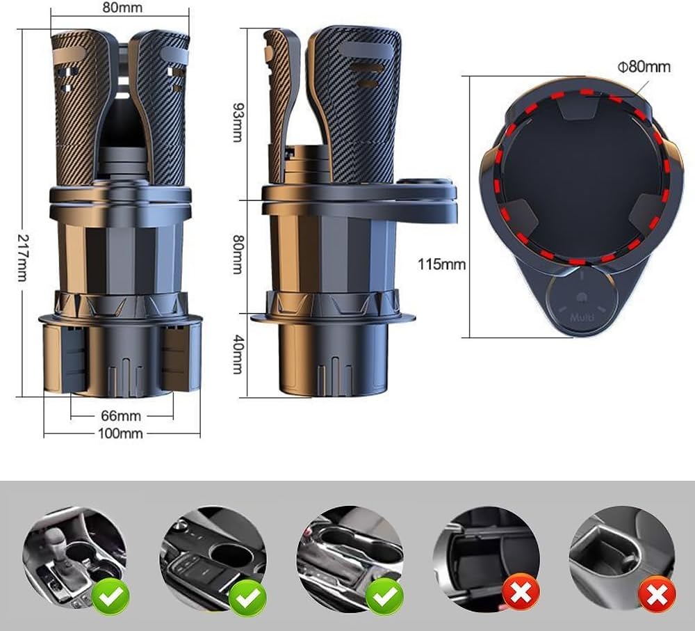 Car Cup Holder Expander for Subaru Forester 2019 2020-2024 2025, 2 in 1 Multifunctional Car Cup Holder Extender Adapter Adjustable Base, 32/40 oz Large Bottles