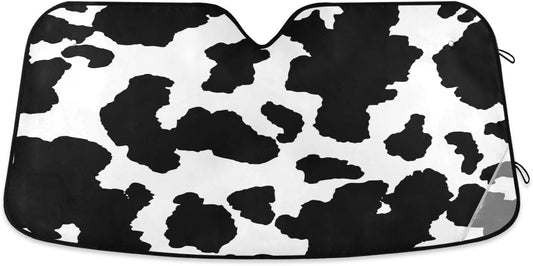 Qilmy Foldable Car Windshield Sun Shade,Funny Cow Visor Protector for Blocks UV Rays and Keep Vehicle Cool -Vehicle Cooler-SUV Truck