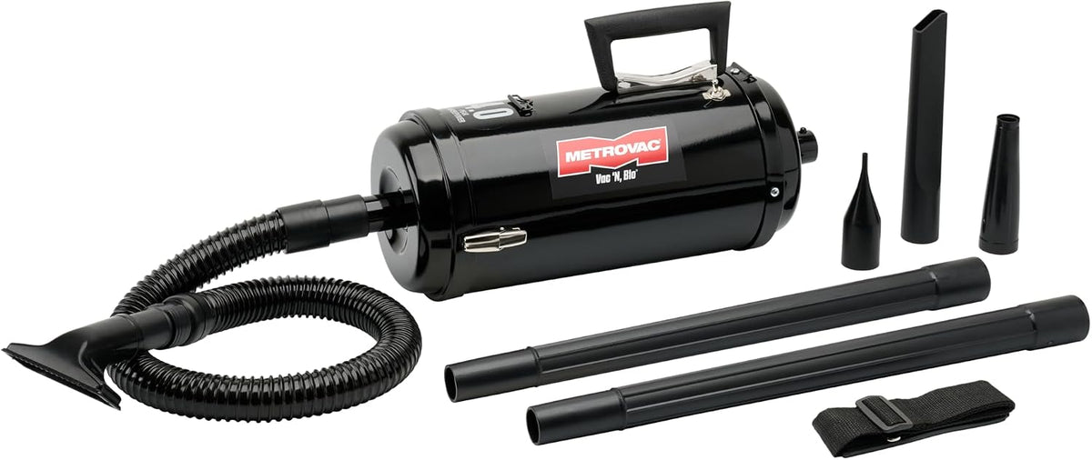 METROVAC Compact Vacuum - Model VNB-83BA, 4.0 Peak HP, All-Steel Construction, 6 Ft Hose, Portable Handheld Design, Blower Function