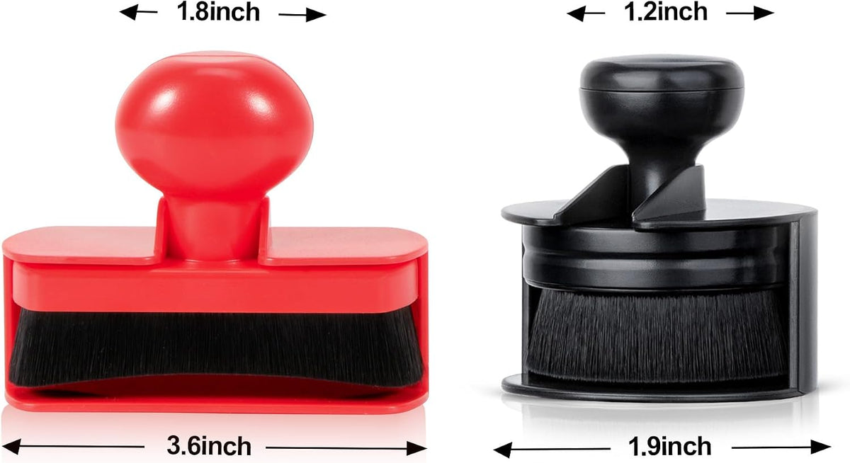 Car Tire Shine Applicator,Vegan Tire Shine Applicator with Curved Brush Head - Large Automotive Tire Dressing Applicator Brush with Storage Stand for Tire Detailing, 3.6 Inch -2pcs (Black&Red)
