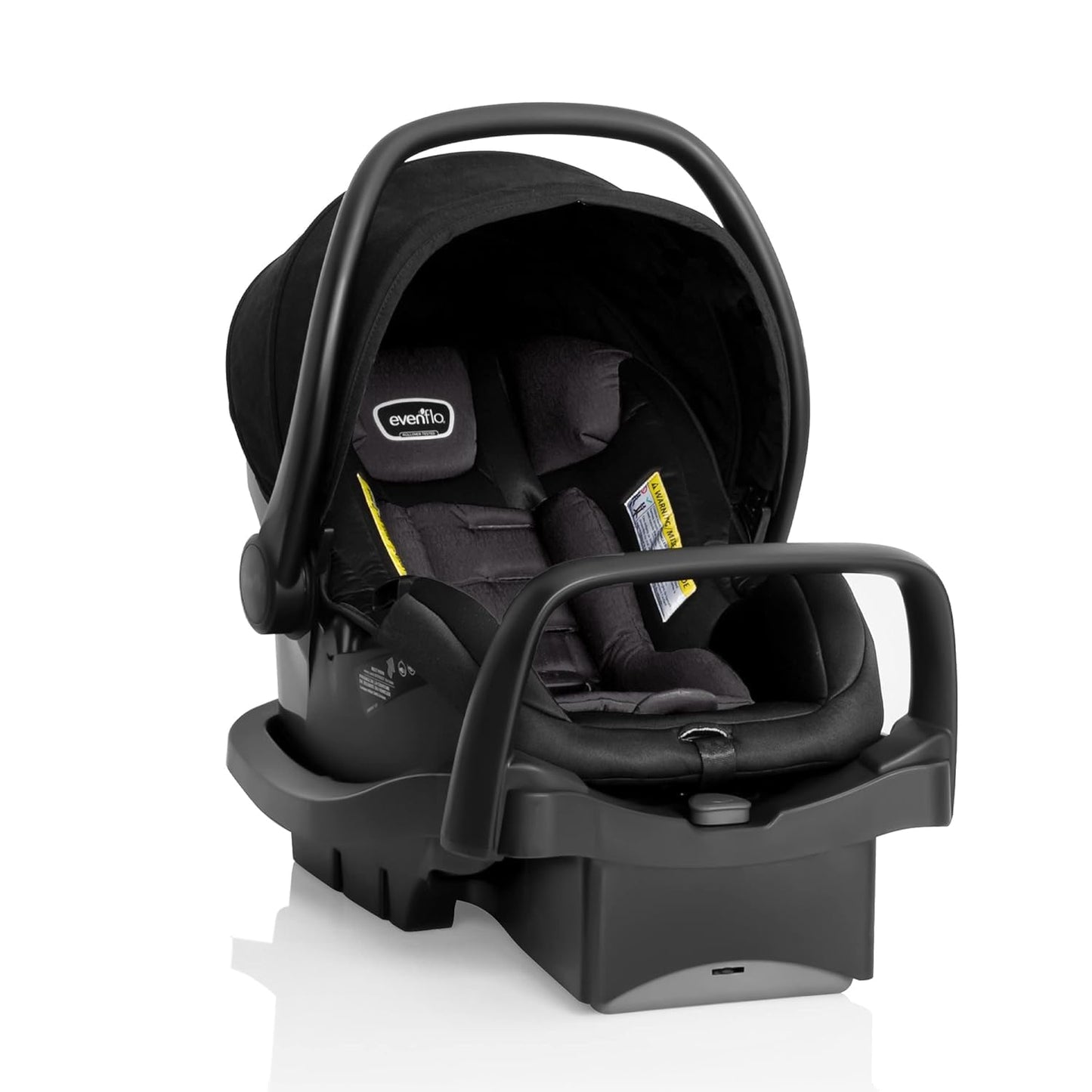 Evenflo Pivot Suite Modular Travel System with LiteMax Infant Car Seat, Dunloe Black