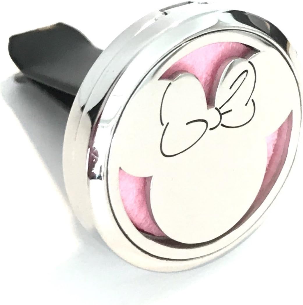 FIKA Minnie Car Air Freshener Vent Clip Locket Aromatherapy Essential Oils Great For Travel Pads included (Minnie)