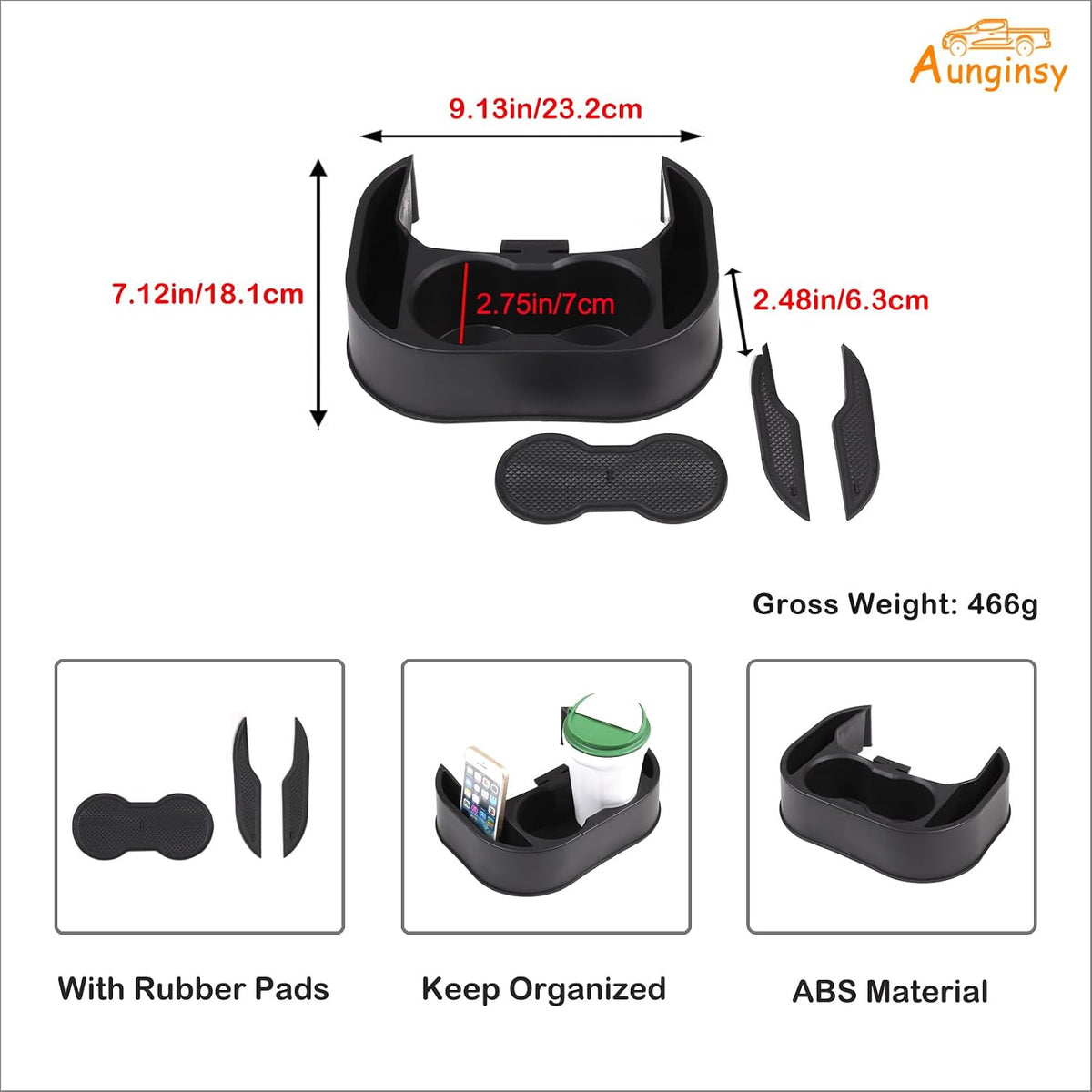 Car Rear Cup Holder Expander Organizer Tray Fit for Ford Maverick 2022-2026