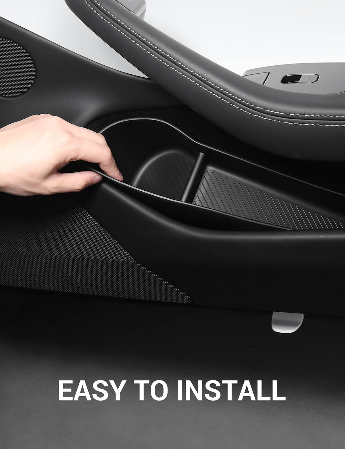 BASENOR 2026 2025 2024 Tesla Model 3 Door Side Storage Box, Door Pocket Liners, (Proprietary Design) TPE Front & Rear Side Organizer Tray Protector Liner for Model 3 Highland Set of 4