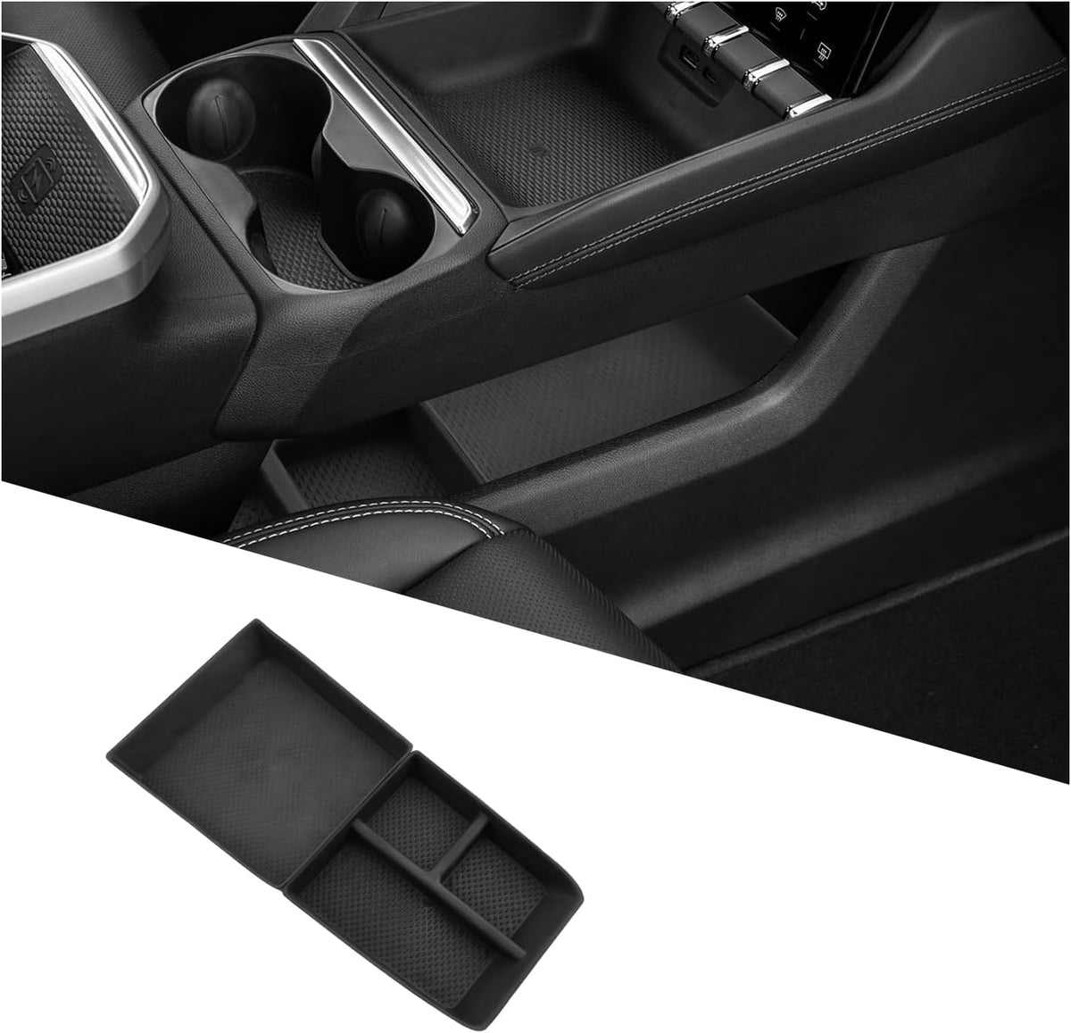 Ruiya 2026 Terrain Center Console Organizer for GMC Terrain 2026 Accessories ABS Material Split Lower Console Organizer Compatible with 2025 2026 GMC Terrain Elevation/AT4/Denali