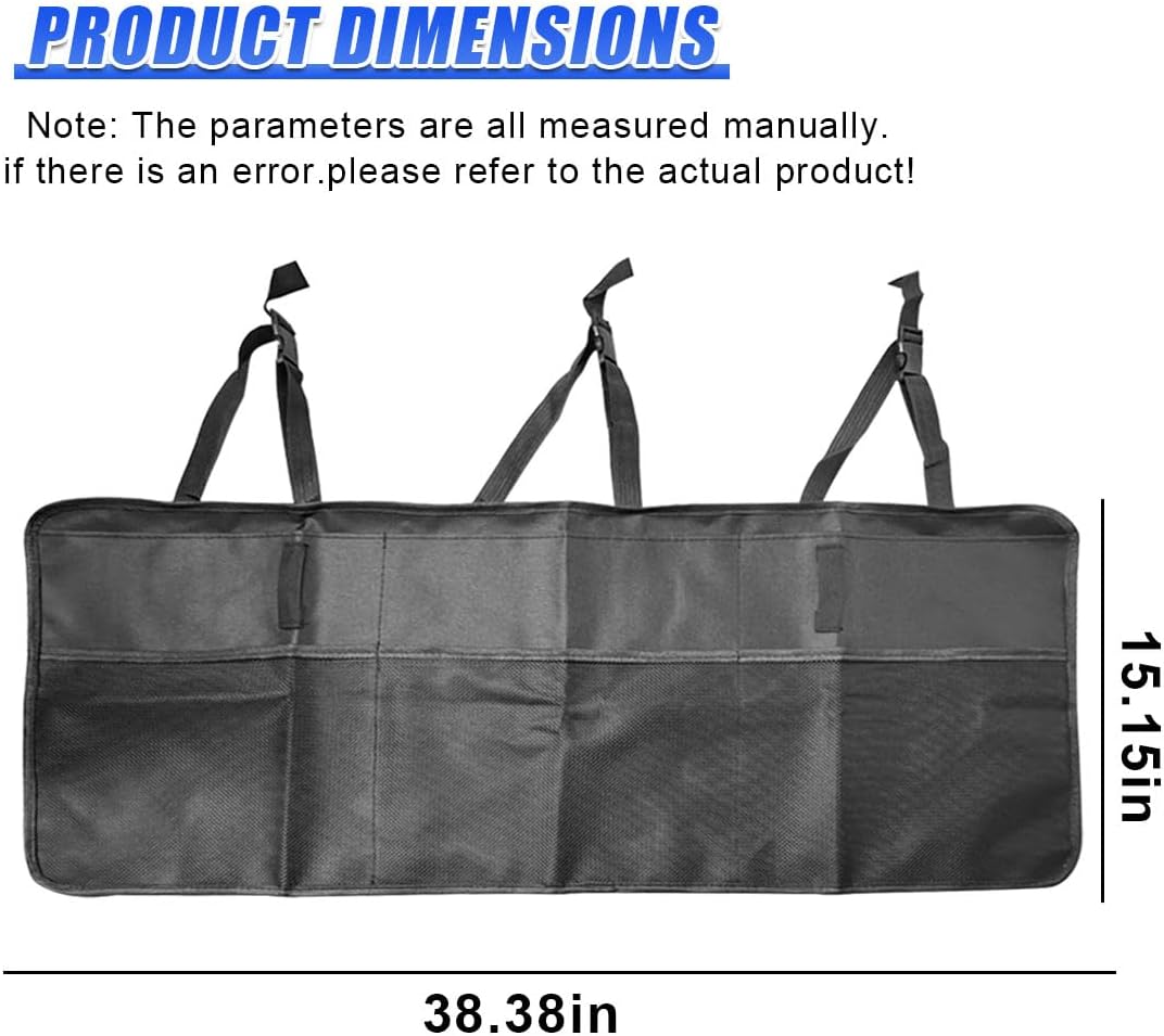 Car Trunk Organizer, Waterproof Backseat Hanging Storage Bag, Black