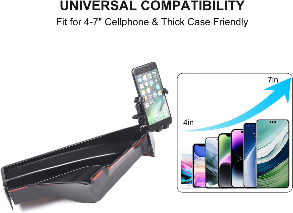 for Corvette C8 Center Console Tray Phone Holder Mount Organizer,360 Degree Rotatable Phone Holder Stand Navigation Screen Rear Storage Box Organizer Tray for Corvette C8 2020-2024 2025 (D)