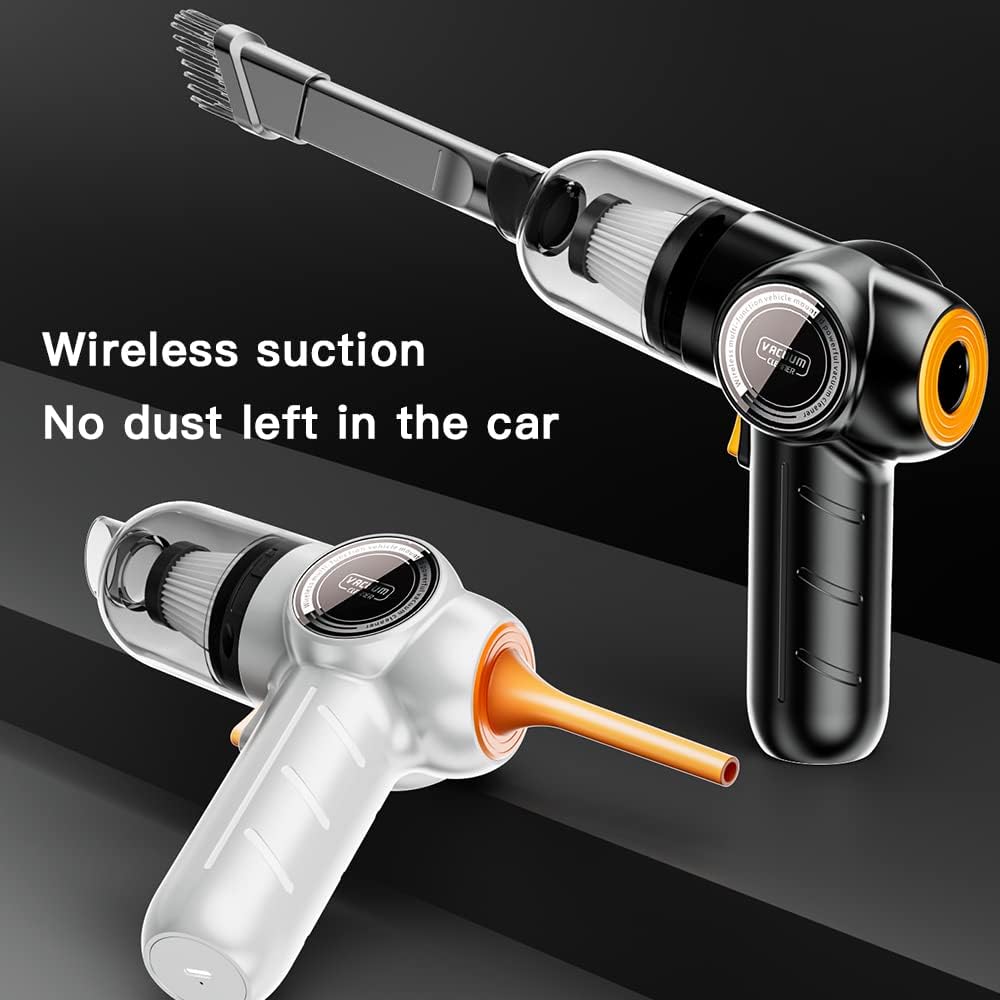 SDSP Q18.Car-Mounted Vacuum Cleaner, Wireless and Portable, 3000mAh Battery, high Suction Power of 120W, Suitable for Both Home and car use,dust Blowing and vacuuming. (Black)