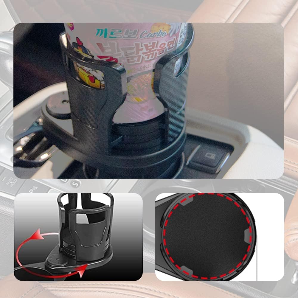 Car Cup Holder Expander for 2025 2026 Mazda CX-70 & CX70, Cup Holder Adapter with Expandable Arm and Adjustable Base,Matte Black