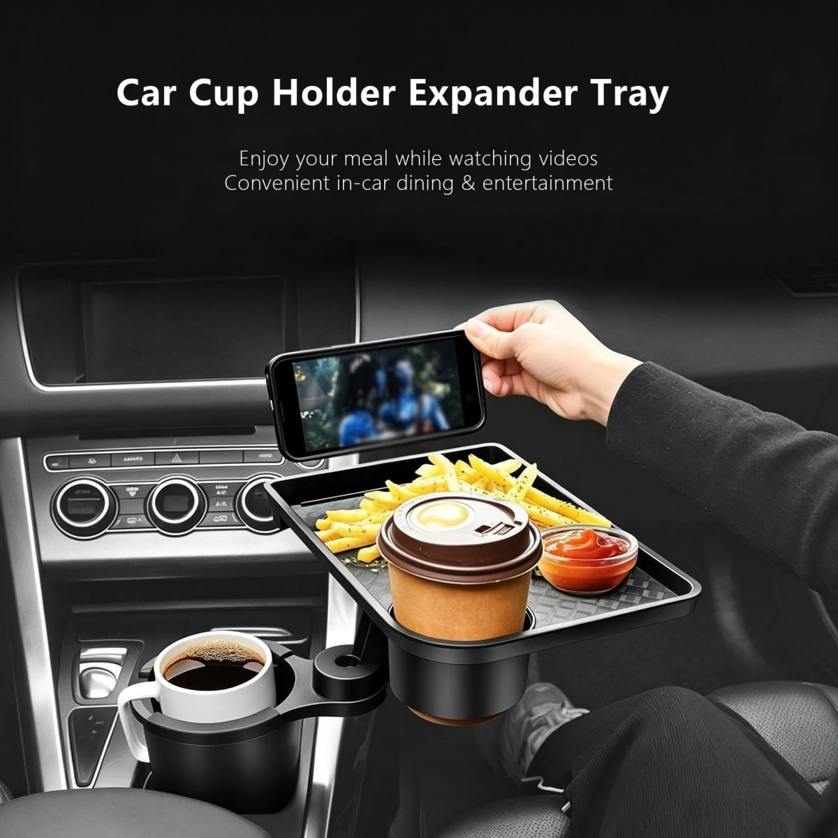 Car Cup Holder Expander Tray for VW Golf Hatchback 2018-2021