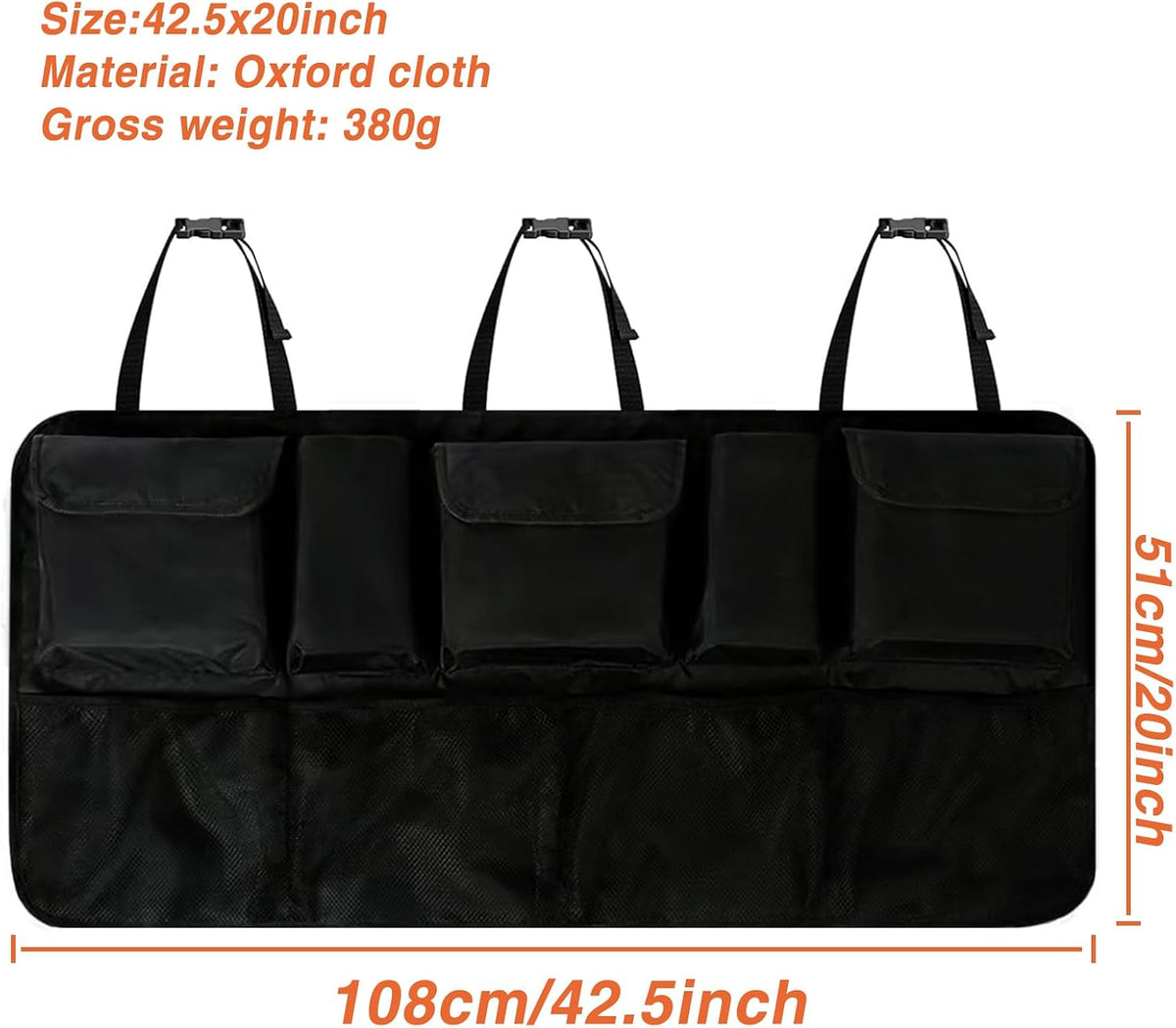 Car Trunk Organizer Large Capacity Back Seat Car Organizer with 8 Pockets
