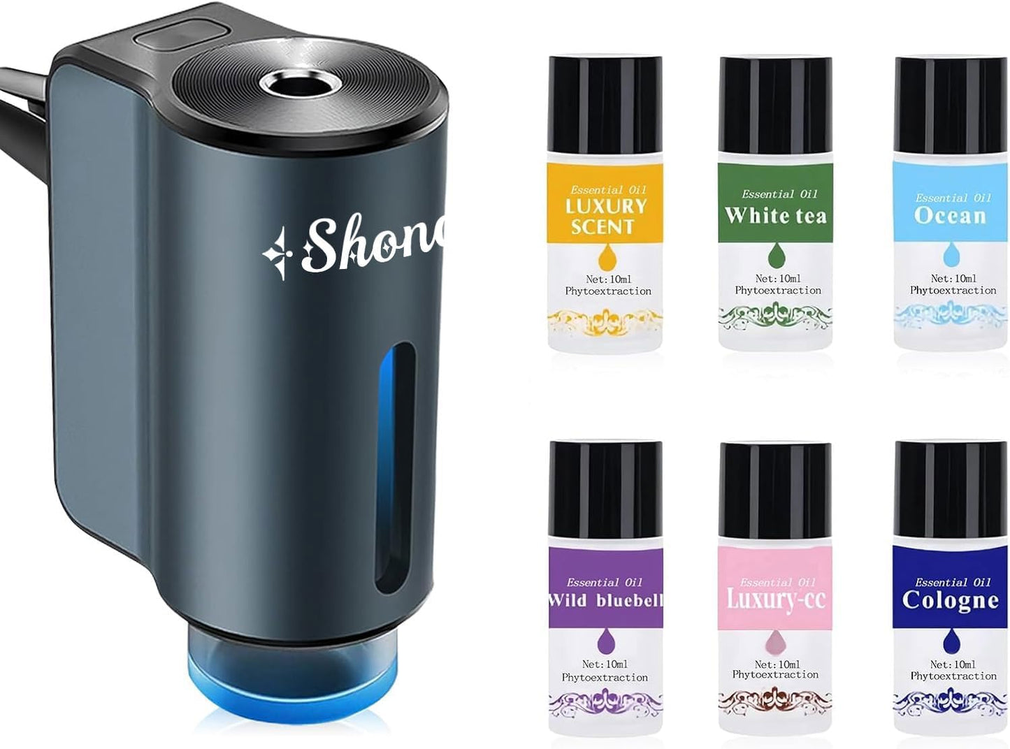 Smart Car Air Freshener Diffuser,Car Aroma Diffuser Air Freshener Spray Automatic with 6PCS Cologne Aromatherapy Oil