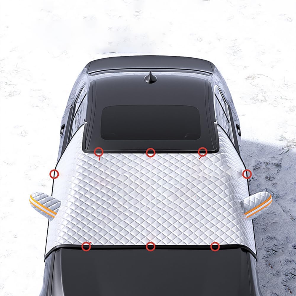 Magnetic Windshield Cover for Toyota RAV4 2019 2020 2021 2022 2023 2024 Cars Protects Against Frost Snow, Dust Easy to Install Secure Fit Winter Windscreen Protector,Silver