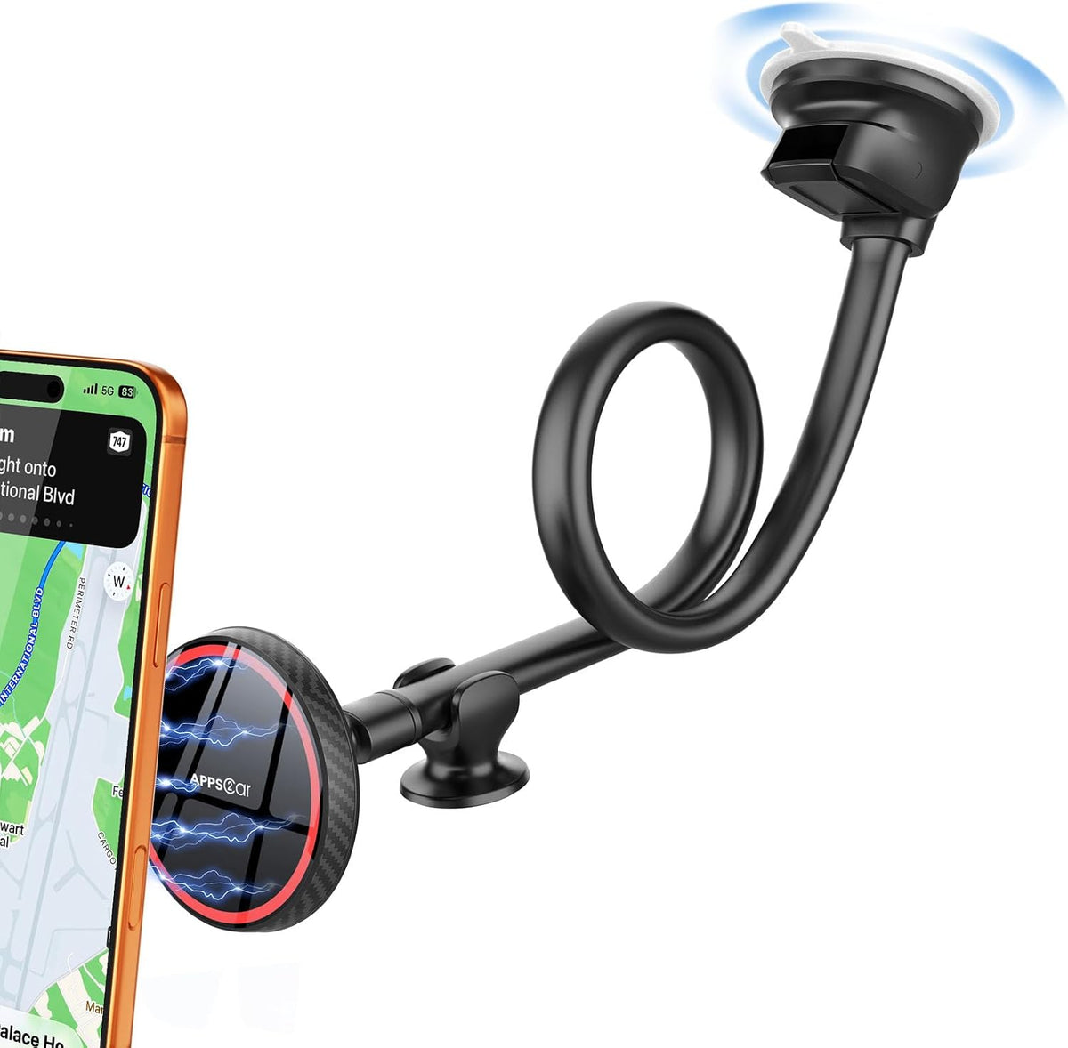 APPS2Car Cell Phone Car Mount for MagSafe, 14'' Windshield Phone Mount