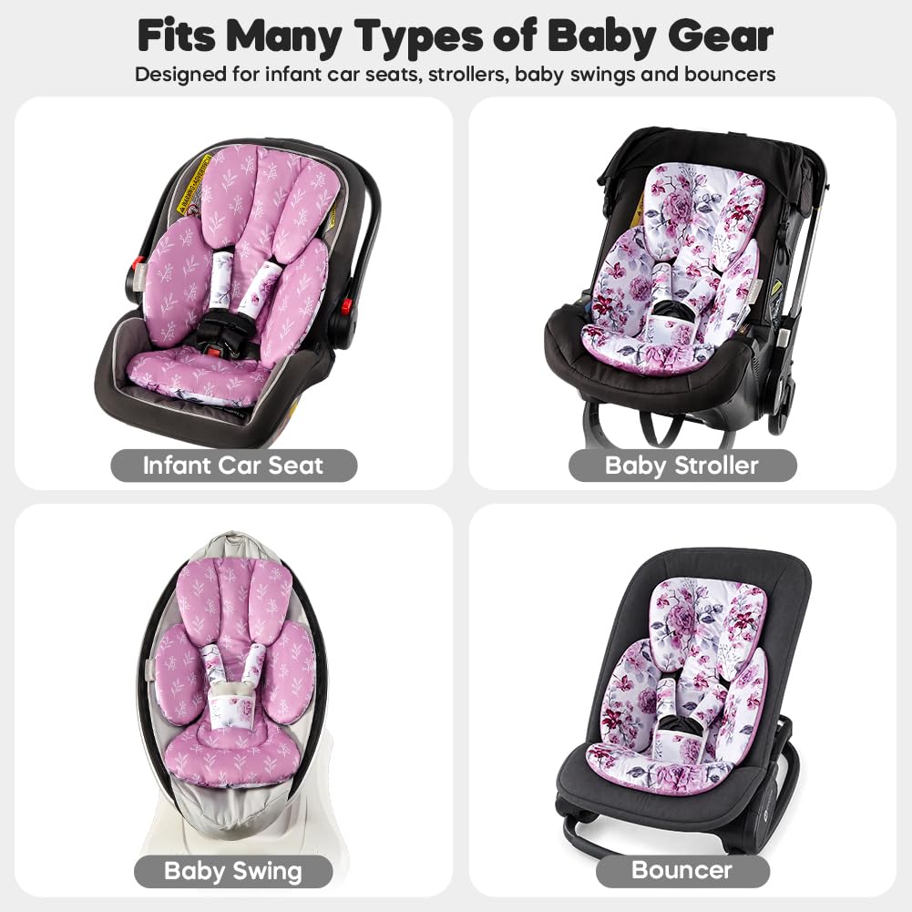 Infant Car Seat Insert for Newborn，Preemie Newborn Infant Insert, Newborn Car Seat Insert Head Body Support for Stroller, Baby Swing, Rocker, Bouncer, Bassinet, 2-in-1 Reversible