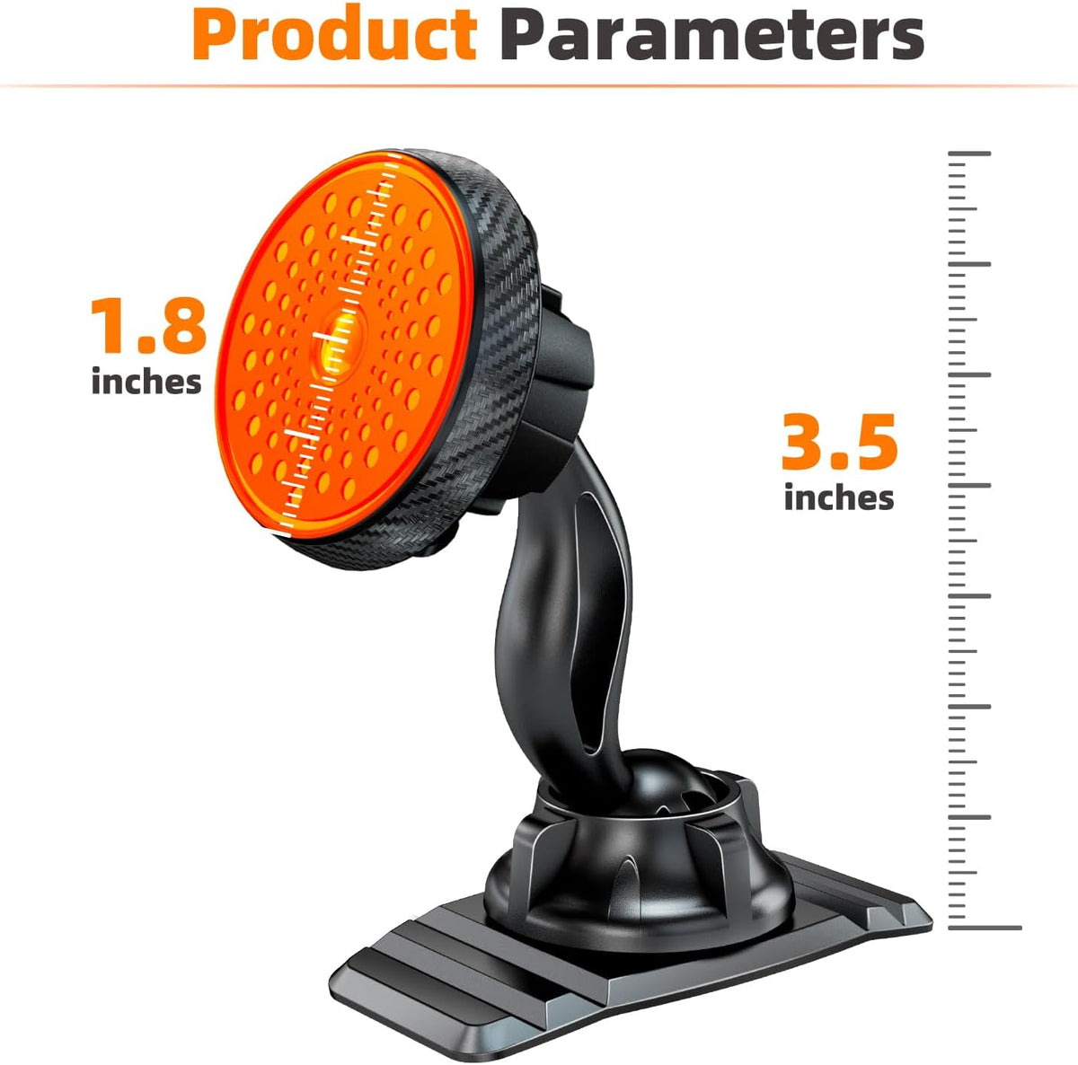 Magnetic Phone Holder for Car Dashboard, Large 3M Adhesive Mount Base