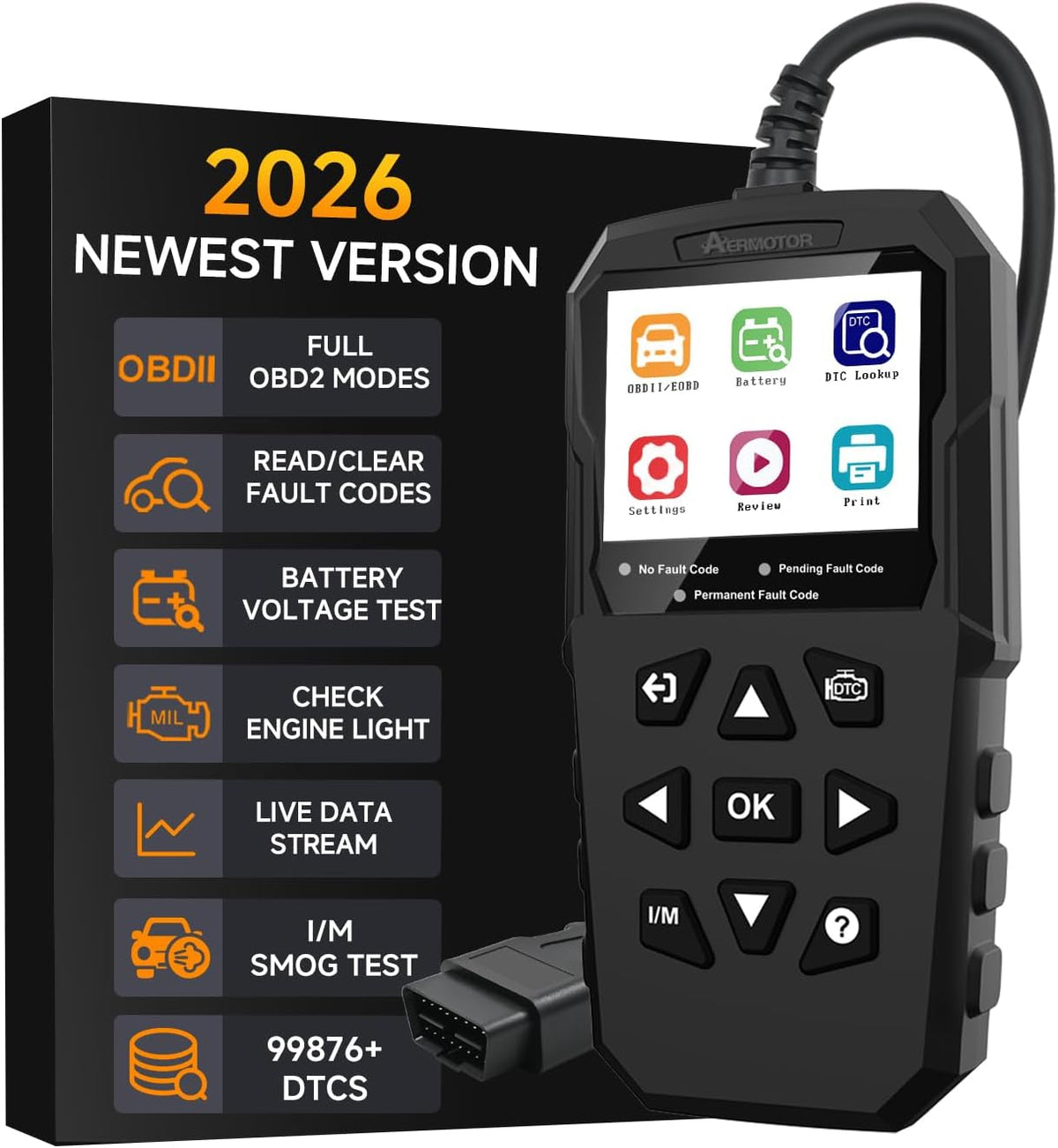 OBD2 Scanner,V880 Check Engine Light Car Code Reader with Reset