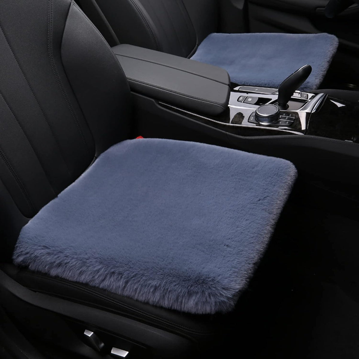 1 Set 3 pcs Soft Fluffy Auto Seat Cover Faux Wool Auto Front & Back Seat Pad Car Seat Cover Protector Cushion Soft Warm for Winter Mat Universal Fit (Gray)