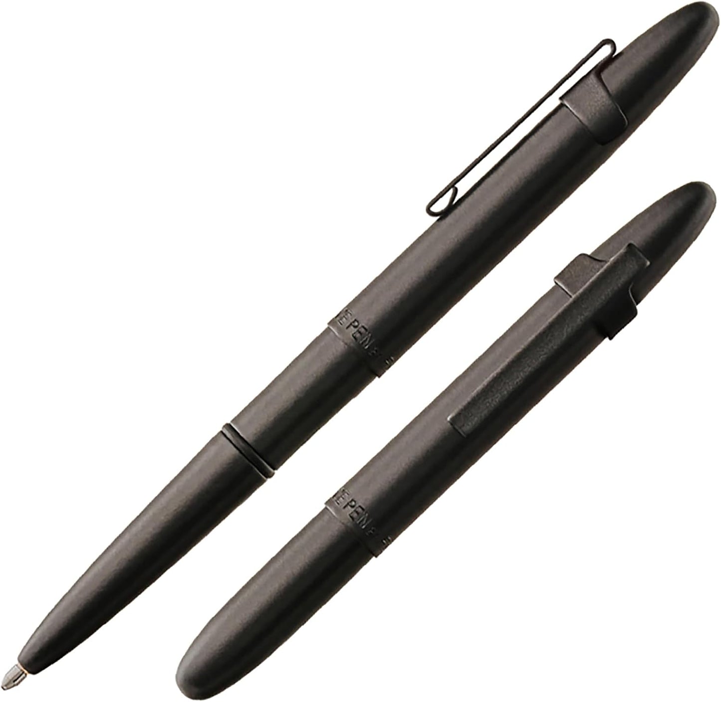 Fisher Space Pen Matte Black Pressurized Ballpoint Bullet Pen, Gift Box | Compact Size, Writes Upside Down and in Extreme Temperatures, Black Ink, Medium Point, Pocket Clip, Made in the USA