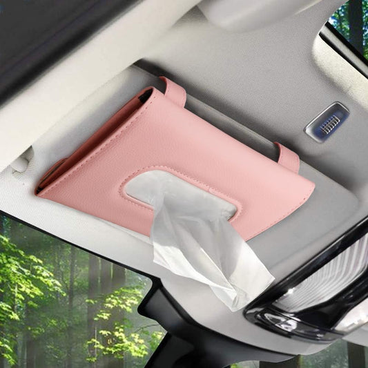 Tissue Dispenser for Cars, Car Visor Tissue Holder, Car Napkin Holder, Tissues Holder for Cars Visor with One Tissue Refill, Autos Pink