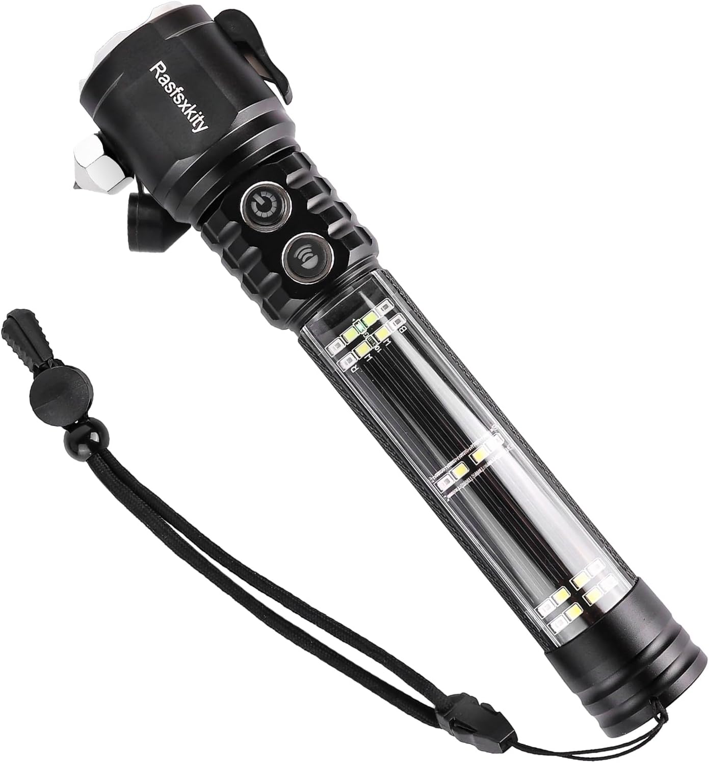 Emergency Flashlight with Window Breaker and Seatbelt Cutter, LED Flashlight, flashlights high lumens，Strobe sos Beacon，Mobile Power，Alarm Rescue，for car，Outdoor，Hiking, Fishing, Dog Walking