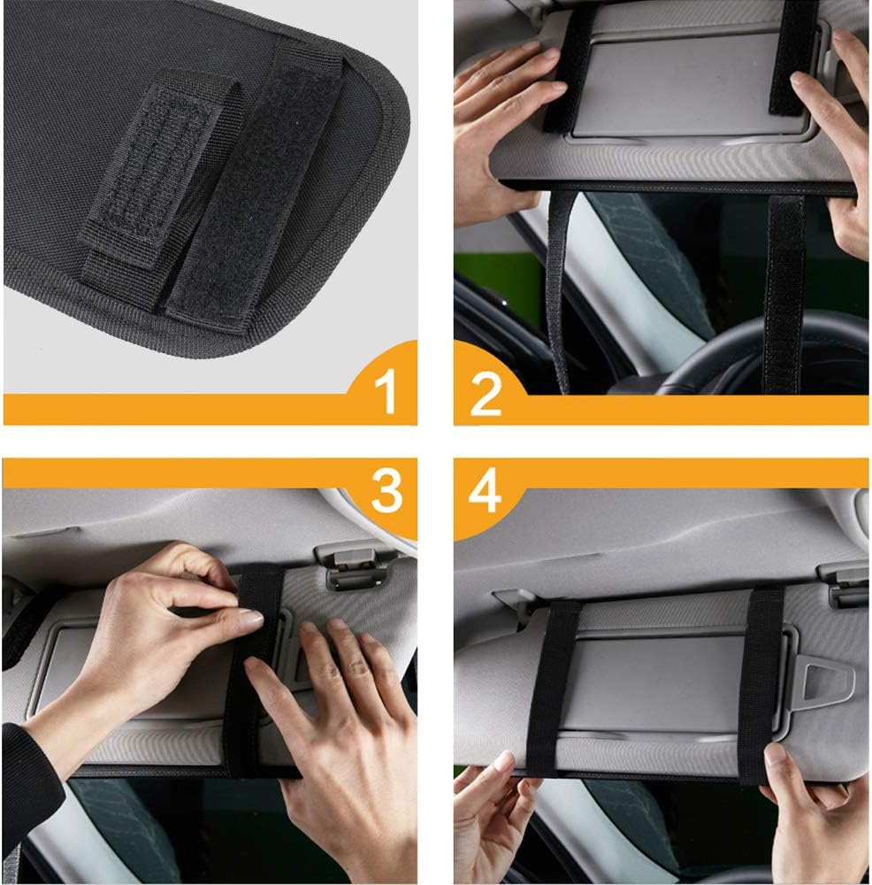 LIVANS Car Sun Visor Organizer, Vehicle Visor Storage Pouch, Auto CD and Glasses Holder, Interior Car Accessories for Credit Card and Registration Document, Fits Most Cars, SUVs, Jeeps, Trucks