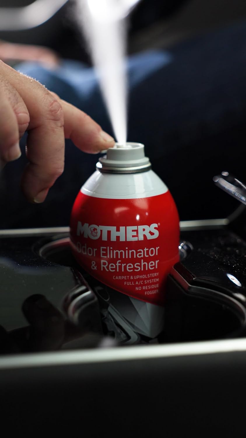 Mothers Odor Eliminator & Refresher, New Car Scent, 2 oz. Aerosol (06811) | Whole-Car Fogger Neutralizes Smoke, Pet, Food & Mildew Odors with CMM® Technology, Freshens Cabin & Vent Ducts
