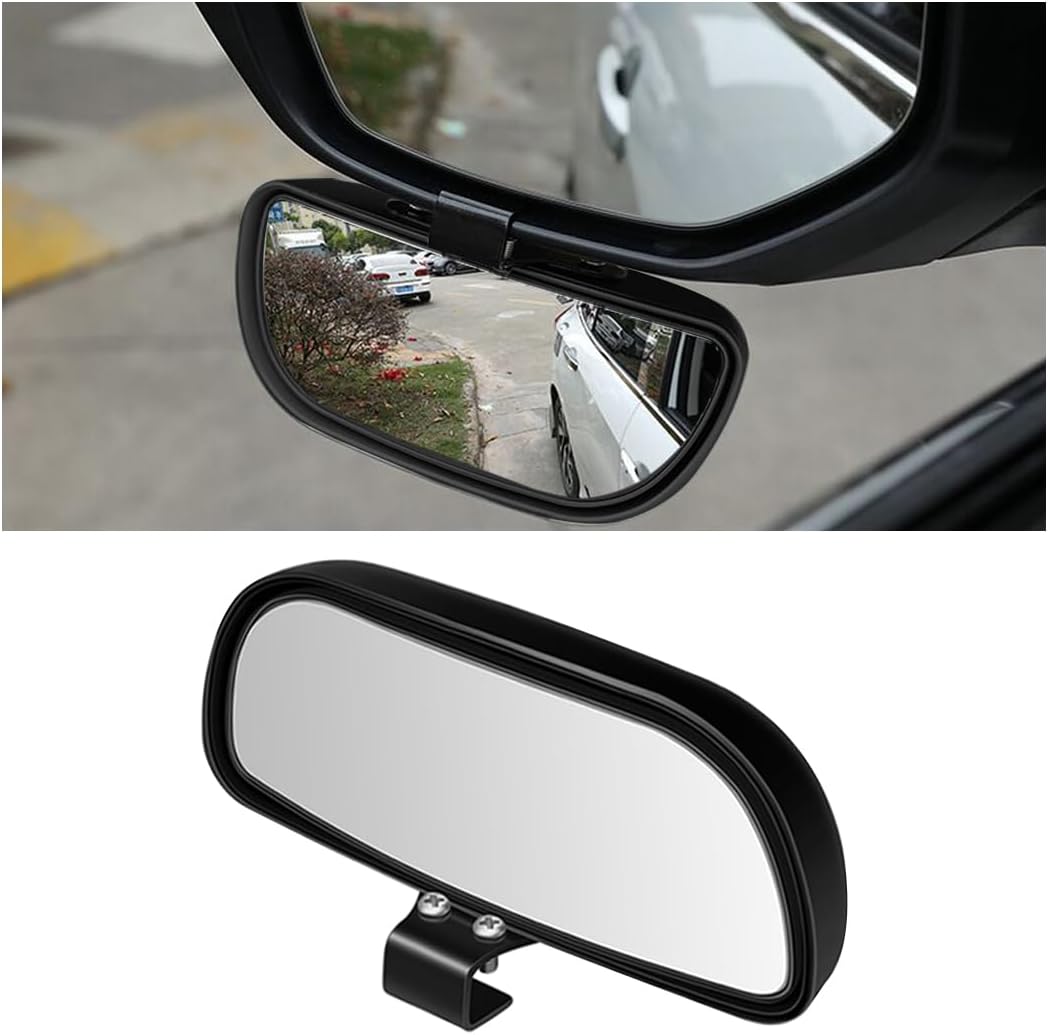 Mandark 2PCS 5.71 Inch Rectangular Convex Blind Spot Mirrors, Black