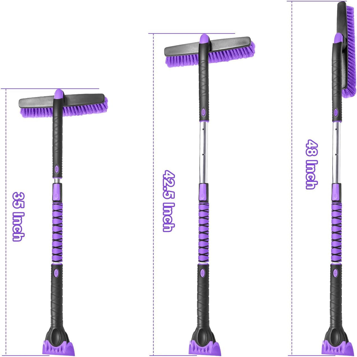 HEEYA 48 Inch Long Snow Brush for SUV, Extendable Ice Scraper and Brush