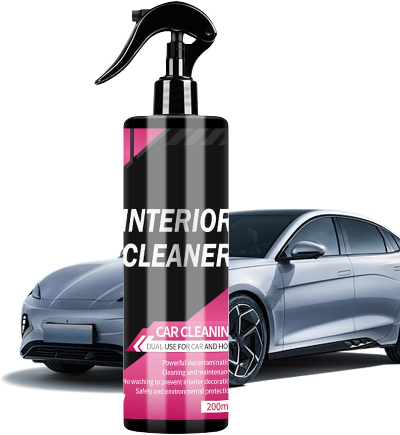 Car Cleaner Interior Multipurpose Fast-Acting 200ml Car Detailing | Seat Dashboard Cleaning Solution for Boat Motorcycle Leather Seats Carpet Appliance Sofa Fabric Upholstery Rubber Polymer