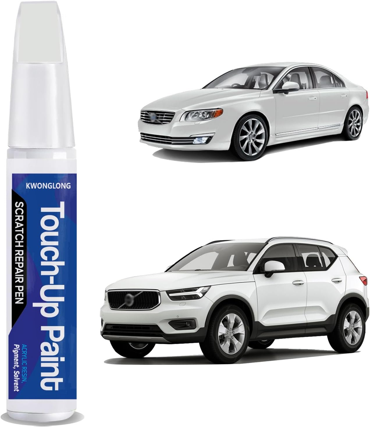 Onyx Black 717 Touch Up Paint For Volvo S60, S90, V60, V90, XC40, XC60, XC90, 2-in-1 Chips and Nicks Scratch Repair Pen, Quick & Easy Solution to Repair