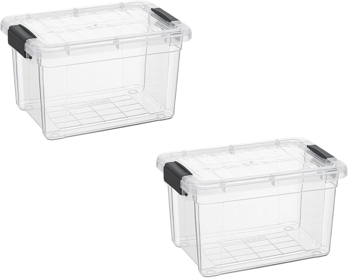 Superio Mini Storage Container Plastic Crayon Box Art Supplies and Sewing Case Stackable Clear Small Organizer for Beads, Stationery, Chalk, and Food, 1.4 Quart, 2 Pack