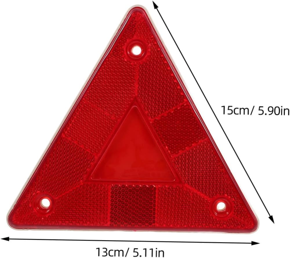 Reflective Triangle Warning Sign 10Pcs Plastic Roadside Safety Sign