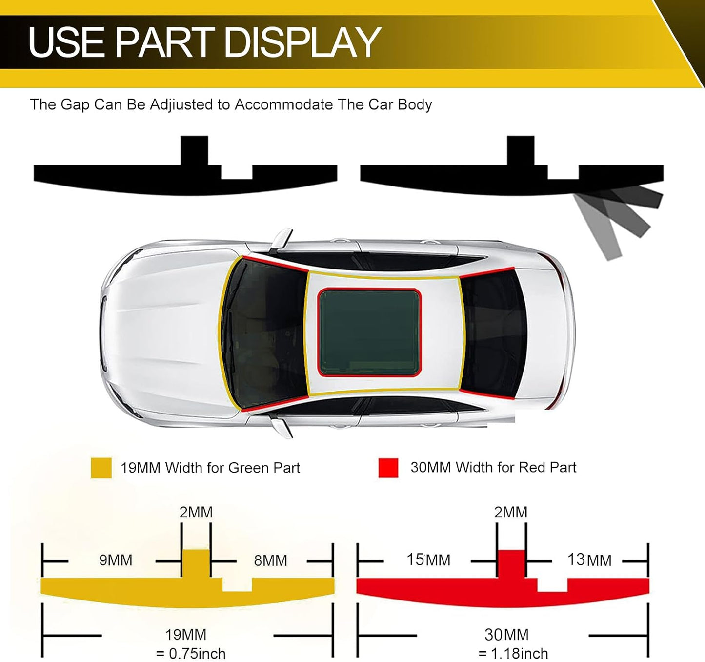 19.68 Windshield Rubber Seal Car Weather Stripping Trim T Shape Sealing Strip for Car Front Rear Windshield, Molding，Tailgate Adhesive Rubber Seal Strip(19mm)