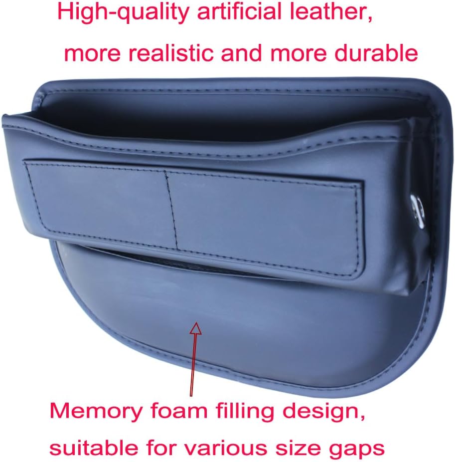 Seat Gap Organizer Car Seat Console Organizer Front Seat Side Storage Bag Center Console Side Pocket Car Seat Crevice Storage Seat Gap Filler Between Seat Storage Pouch（Black）