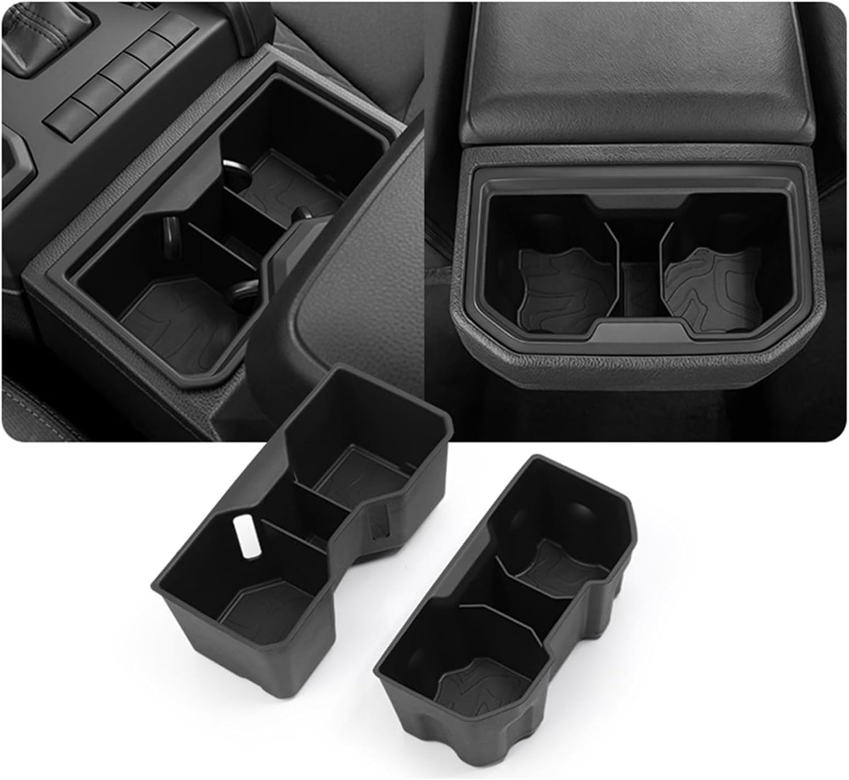 Center Console Cup Holder Inset for Toyota Tacoma Gen 4th 2026 2025 2024 Interior Accessories Front & Rear Car Drink Holder Organizer Protector(2PCS)