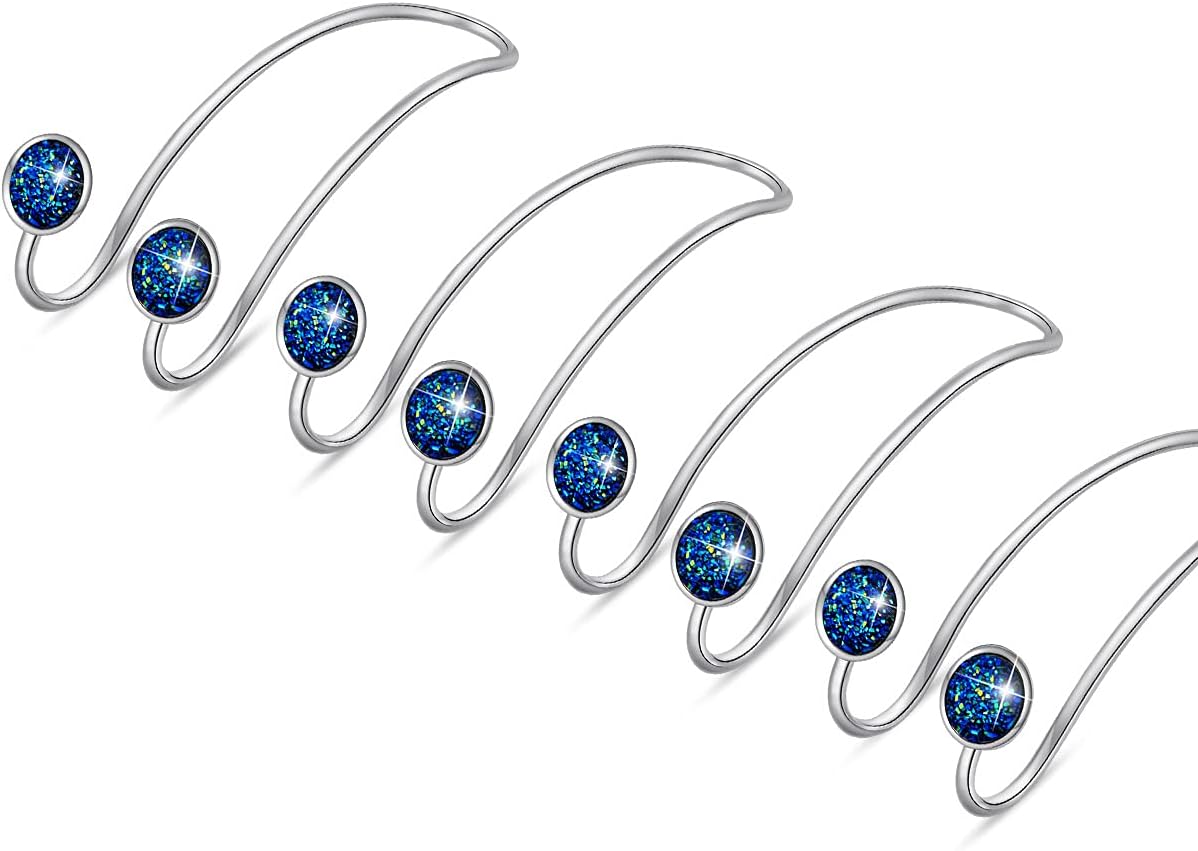 4 Pack Bling Car Hooks - Universal Car Headrest Hooks, Stainless Steel Car Seat Hooks for Women Bags & Purses (Silvery)